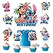 ARHAVI 25 Pcs Cake Topper and Cupcake Toppers Set Birthday Party Supplies for Cartoon Blue Themed Birthday Decorations - Image 3