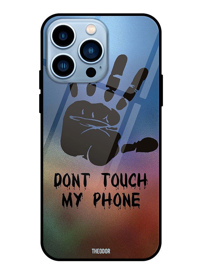 Theodor Protective Tempered Glass Case Cover For Apple iPhone 13 Pro Dont Touch My Phone Hand - Image 1