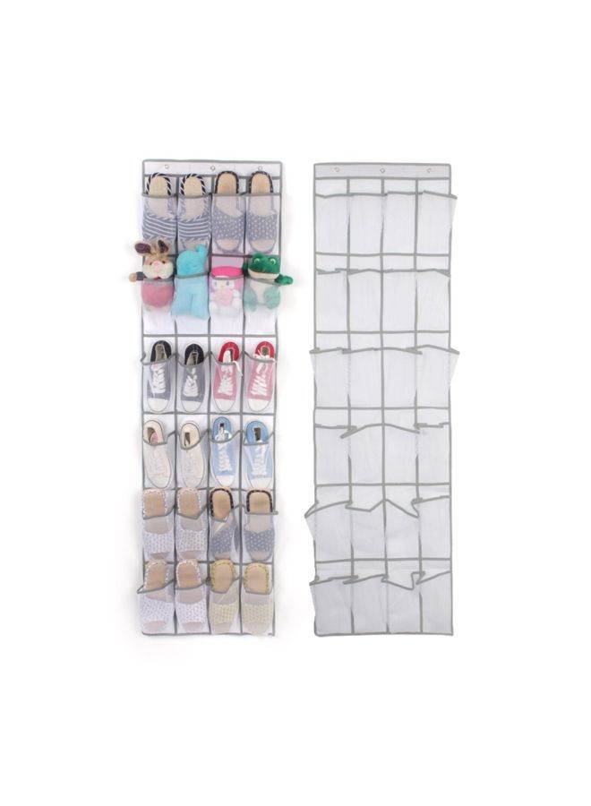 NIBEMINENT 24-Pockets Hanging Storage Bag White 48x168x1centimeter - Image 5