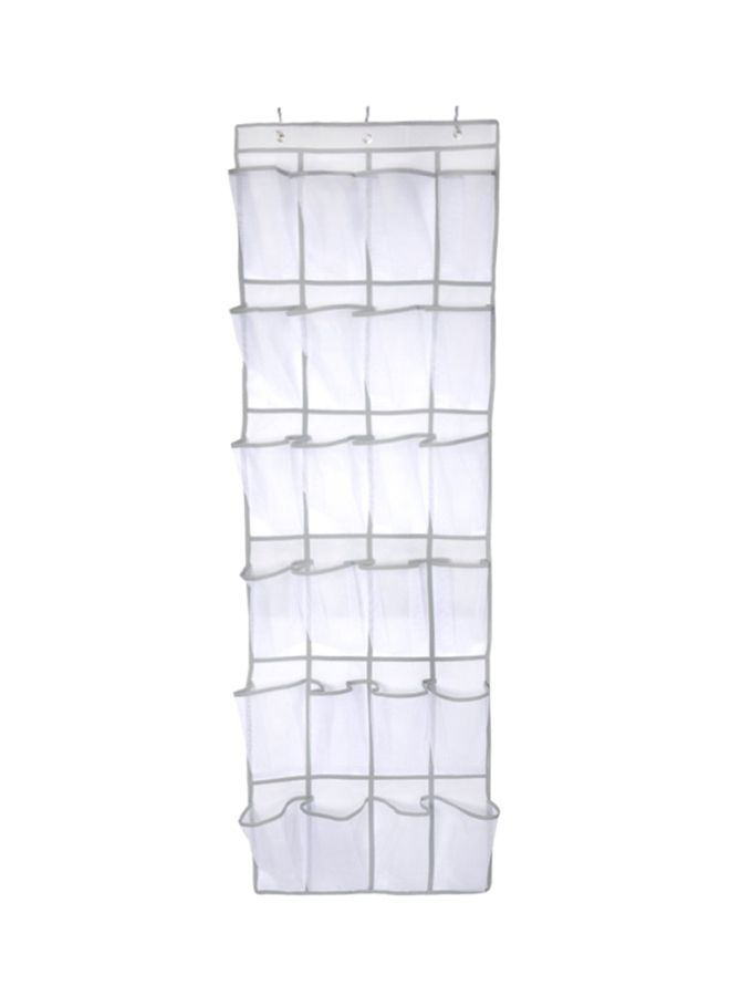NIBEMINENT 24-Pockets Hanging Storage Bag White 48x168x1centimeter - Image 1
