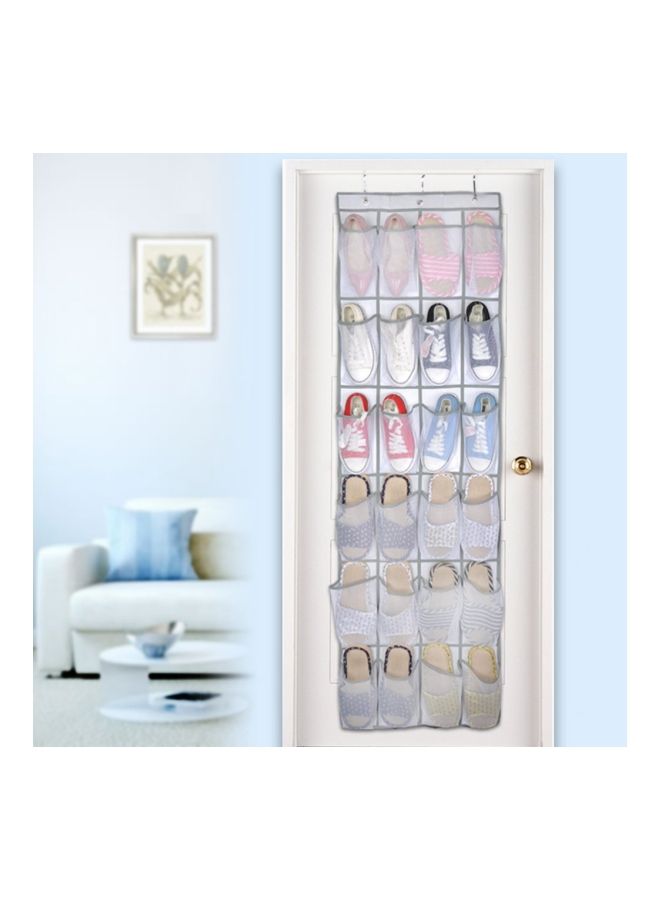 NIBEMINENT 24-Pockets Hanging Storage Bag White 48x168x1centimeter - Image 4