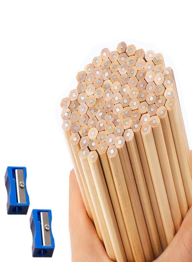Buspoll Hexagonal HB Wooden pencils, 30 natural wood grain pencils, Writing stationery(unpainted) - Image 1