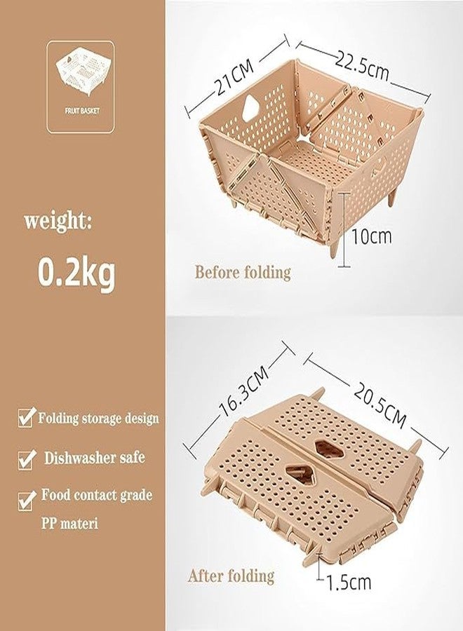 Vroxy Foldable Vegetable Storage Basket Holder with Drainage,Versatile Plastic Collapsible Colander Drain Basket with Kitchen Food Strainer (1Pcs) - Image 2