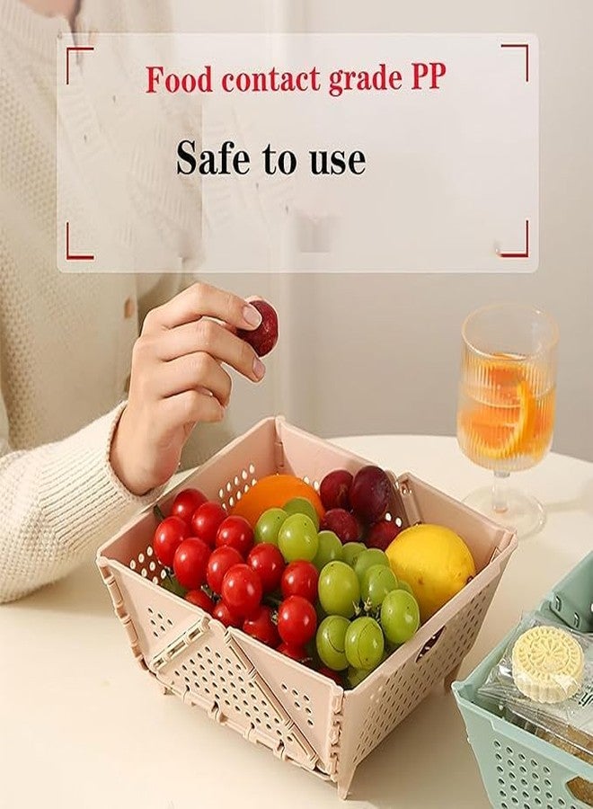 Vroxy Foldable Vegetable Storage Basket Holder with Drainage,Versatile Plastic Collapsible Colander Drain Basket with Kitchen Food Strainer (1Pcs) - Image 5