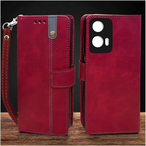 Excelsior Flip Cover for Motorola Moto Edge 50 Fusion, Moto G85 5G | Premium PU Leather | Full Protection (Red) - Image 1