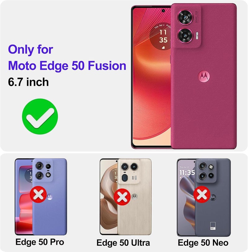 Excelsior Flip Cover for Motorola Moto Edge 50 Fusion, Moto G85 5G | Premium PU Leather | Full Protection (Red) - Image 2