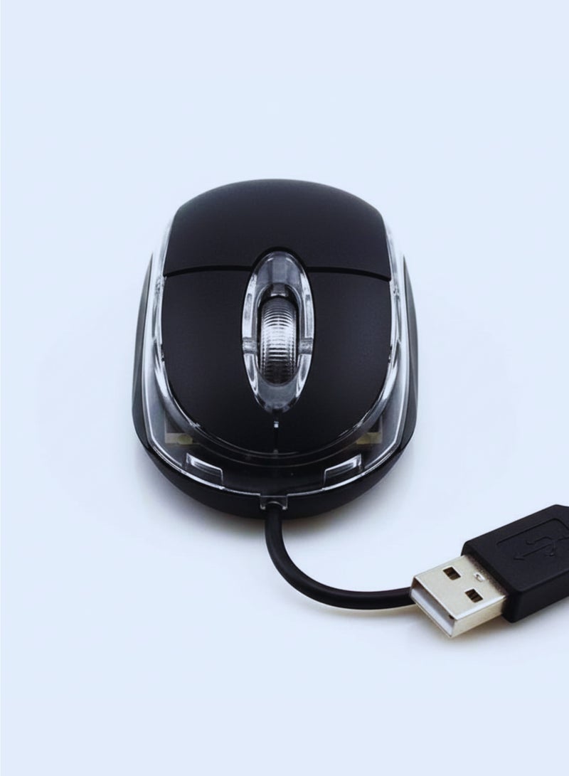 إكستريم ماوس بصري سلكي ثلاثي الأبعاد بمنفذ USB | تصميم مريح وخفيف الوزن | دقة عالية، توصيل وتشغيل فوري | عجلة تمرير LED | لأجهزة الكمبيوتر المحمولة، وأجهزة الكمبيوتر الشخصية، وأجهزة ماك، وأجهزة كروم بوك - أسود - Image 1