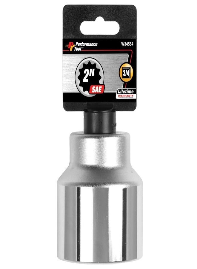 بيرفورمانس تول أداة الأداء W34564، مقبس قياسي SAE ذو 12 نقطة، مقاس 2 بوصة، محرك 3/4 بوصة - Image 2
