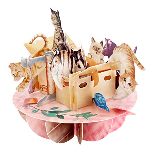 SANTORO Pirouette, 3D Pop Up Greeting Card - Purrrfect Parcel - For Her, For Mum, Mothers Day | Cute Birthday Gifts For Cat Lovers - Image 2
