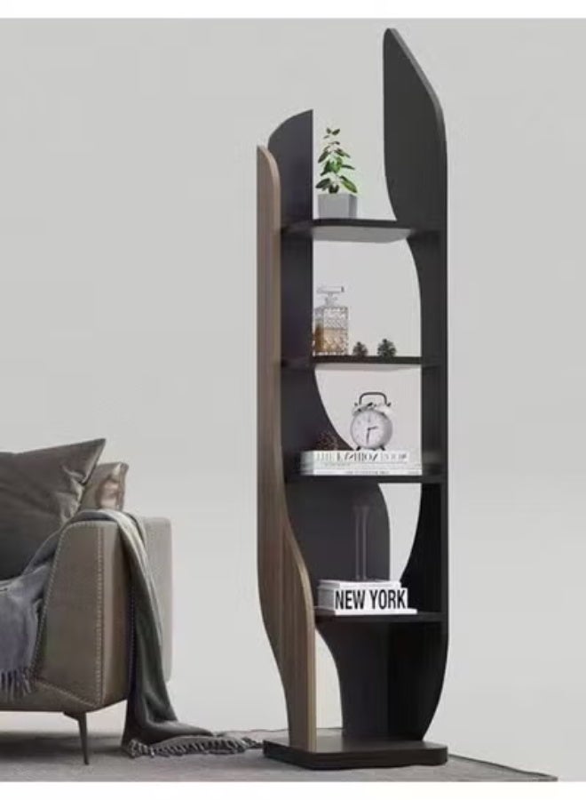 رافين رف عرض خشبي عصري أنيق متعدد الطبقات للتخزين لغرفة المعيشة والمكتب 35 × 180 × 35 سم - Image 1