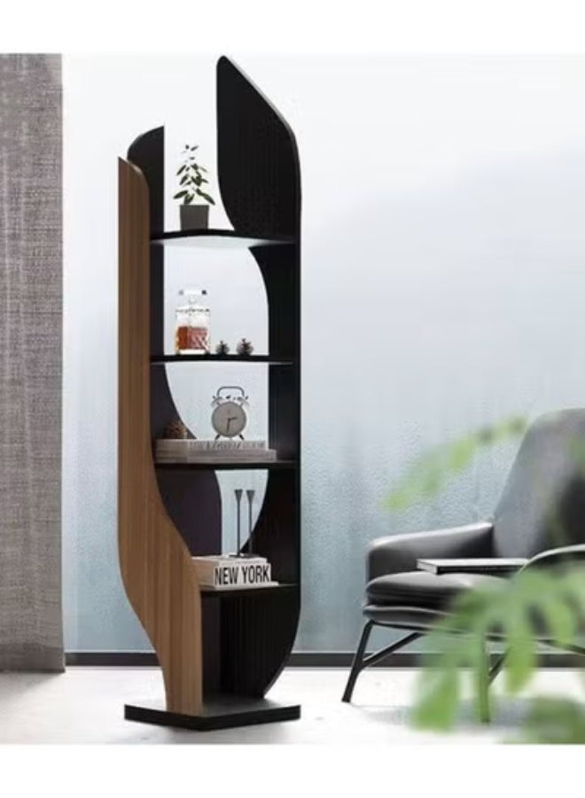 رافين رف عرض خشبي عصري أنيق متعدد الطبقات للتخزين لغرفة المعيشة والمكتب 35 × 180 × 35 سم - Image 3