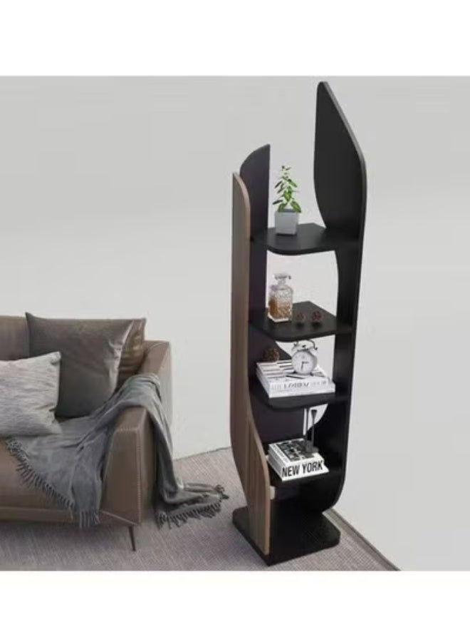 رافين رف عرض خشبي عصري أنيق متعدد الطبقات للتخزين لغرفة المعيشة والمكتب 35 × 180 × 35 سم - Image 4