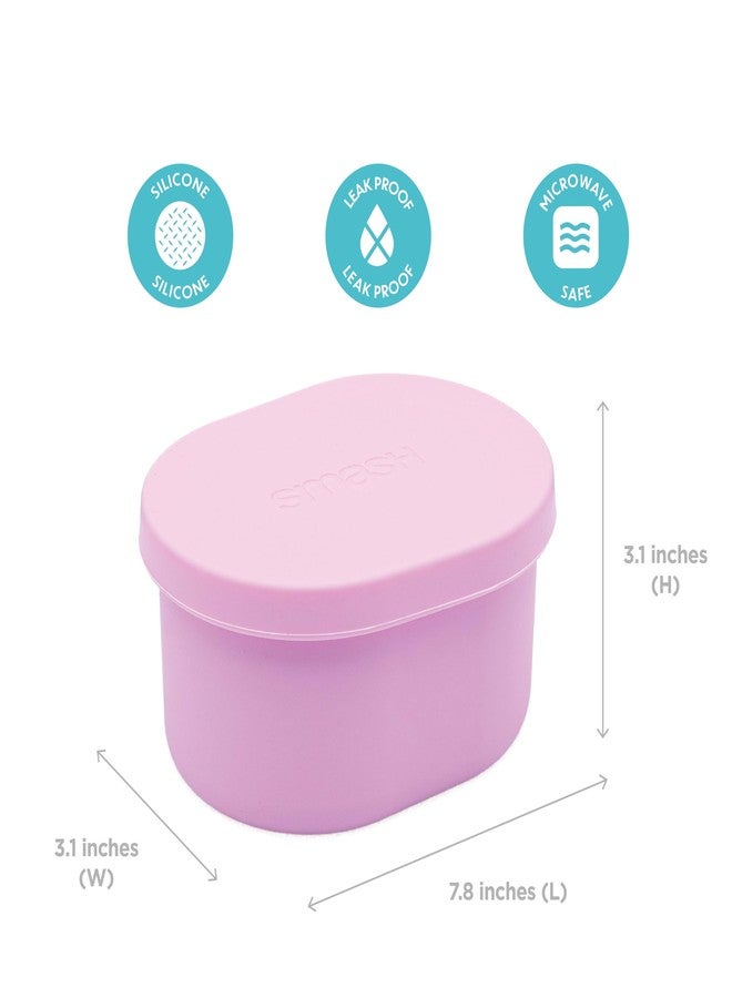 Smash Zero Plastic Snack Pots - 3 x 4 oz Silicone Snack Containers with Lids | Reusable, Leak-Proof, BPA-Free | Ideal for Dips, Nuts, Dressings & Condiments (Pink) - Image 5