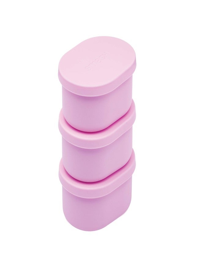 Smash Zero Plastic Snack Pots - 3 x 4 oz Silicone Snack Containers with Lids | Reusable, Leak-Proof, BPA-Free | Ideal for Dips, Nuts, Dressings & Condiments (Pink) - Image 4