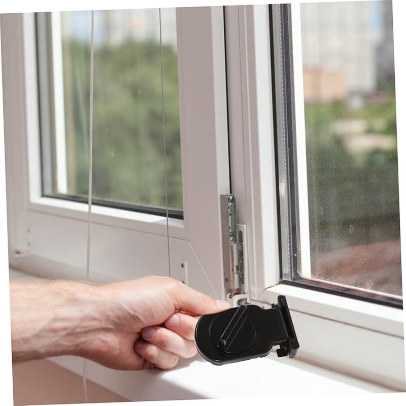 Tehaux Black Sliding Door Lock Adjustable Window Security Lock Easy Installation No Drilling - Image 5