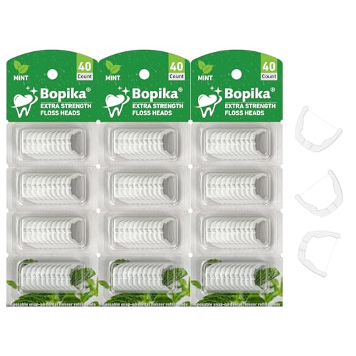 Bopika Ultraclean Access Flosser Refill Heads, for Hard to Reach Areas, Mint, Compatible with Listerine Ultraclean Access Flosser, 3 Pack, 120 Count - Image 1