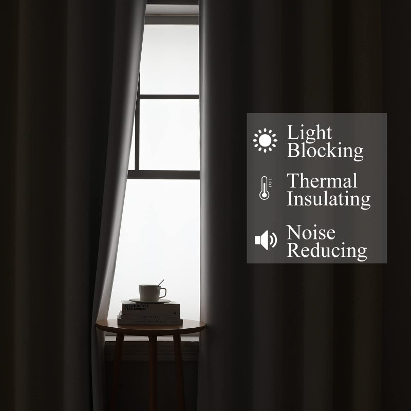 Estelar Textiler Beige and Grayish White Blackout Curtains & Drapes for Bedroom  Thermal Insulated Ombre Blackout Drapes  Full Room Darkening Energy Saving Curtains for Living Room  52Wx45L  2 Panels - Image 3