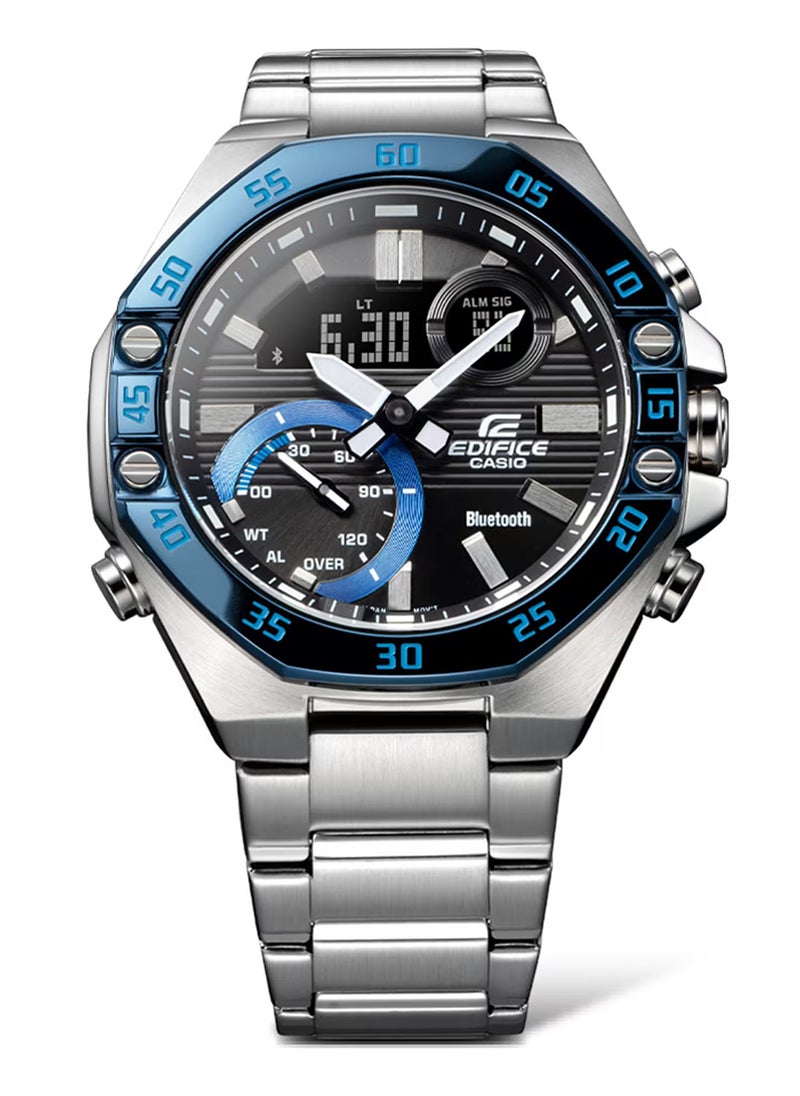 CASIO Men's Analog+Digital Stainless Steel Wrist Watch ECB-10DB-1BDF - 42 Mm  - Image 2