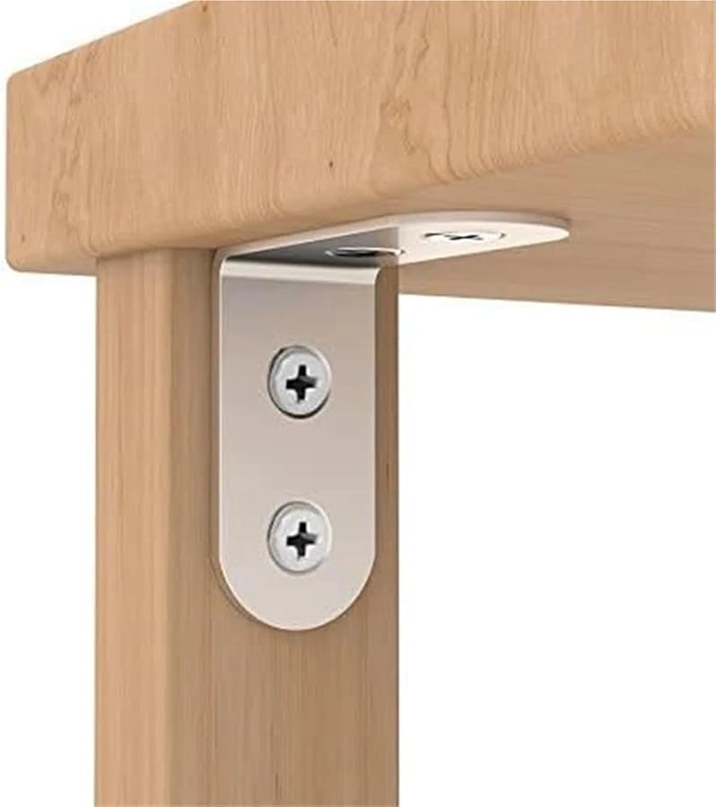 50 قطعة من حوامل الزاوية على شكل حرف L، حامل رف بزاوية قائمة مع مسامير للأثاث والخزانة والكرسي - Image 3