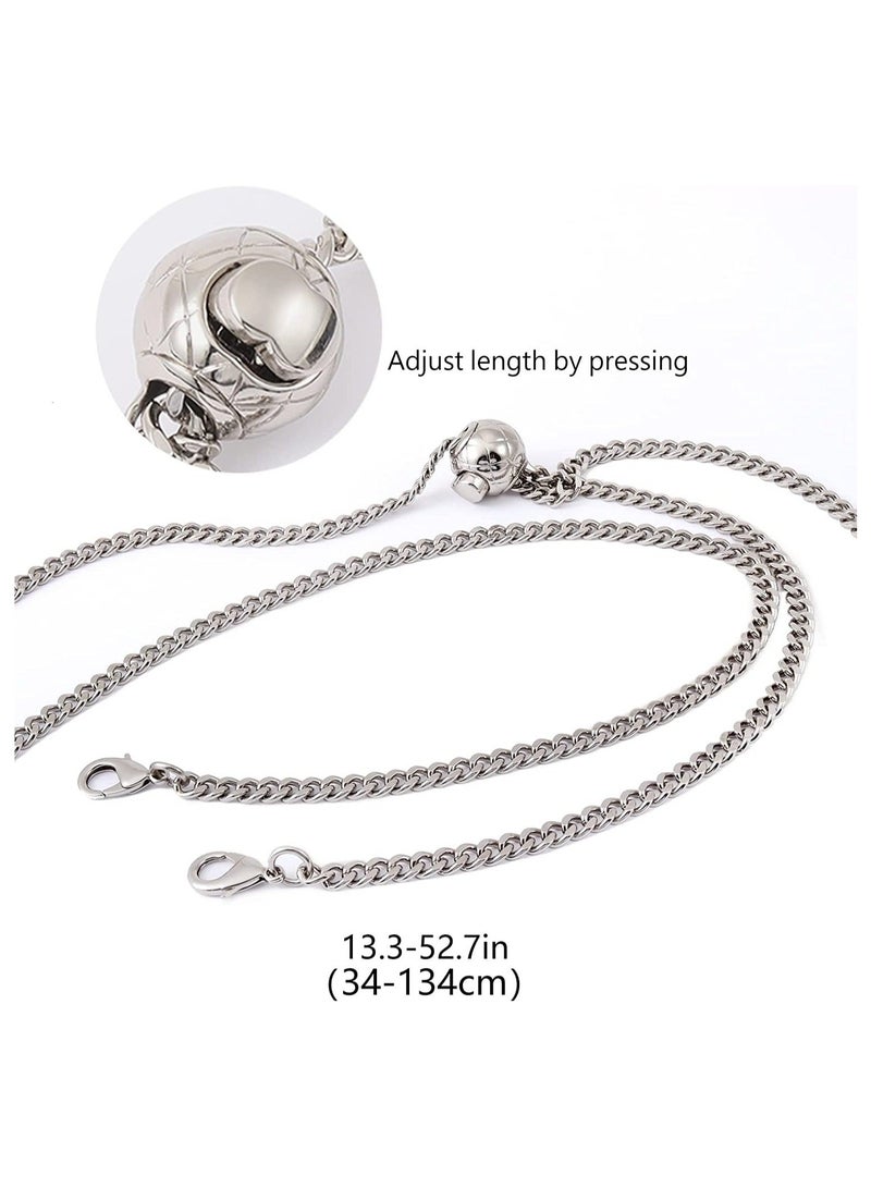 Captaintech SYOSI Portable Metal Chain Phone Clip, Adjustable Crossbody Chain Phone Chain Accessory, Fashionable Accessory, Silver Ball Adjustable Length - Image 3