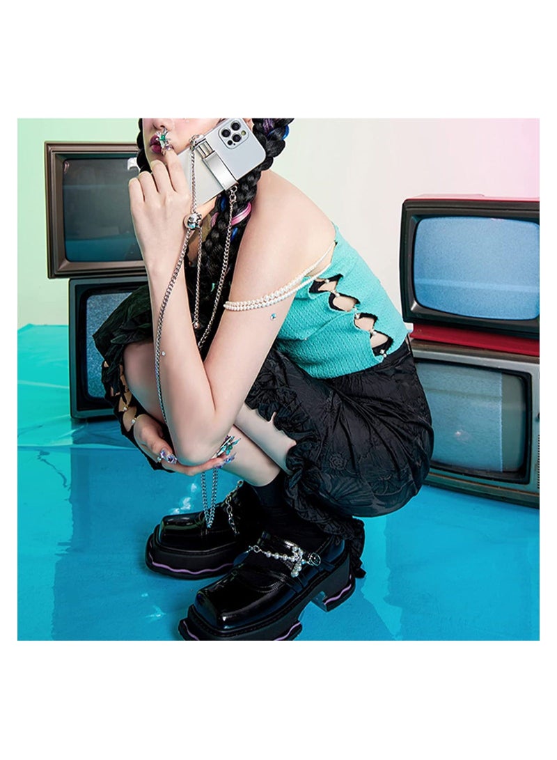 Captaintech SYOSI Portable Metal Chain Phone Clip, Adjustable Crossbody Chain Phone Chain Accessory, Fashionable Accessory, Silver Ball Adjustable Length - Image 5