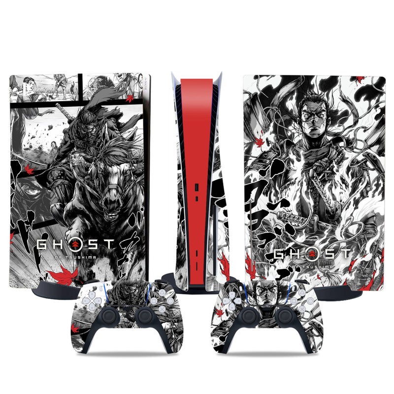 PS5 Disc Edition Sticker PS5 Digital Edition Console Controller Skin Ghost of Tsushima Support Drop Shipping Matte Finish