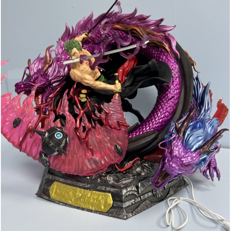 One Piece Zoro Tornado Battle Figure LED Light Up PVC Sculpture - Image 2