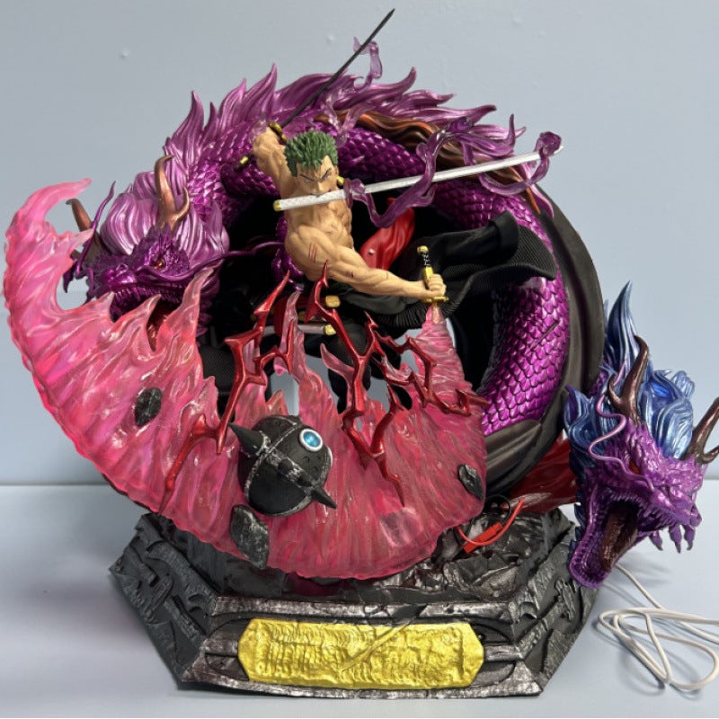 One Piece Zoro Tornado Battle Figure LED Light Up PVC Sculpture - Image 1