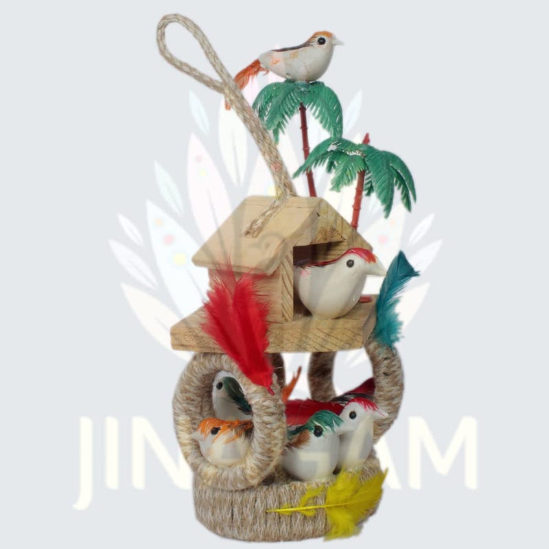 Jinagam Jinagam Artificial Bird Nest Chidiya Made of Natural Grass Best for Balcony Home DecorArtificial Birds for Garden Decoration HangingPack of 1 - Image 2
