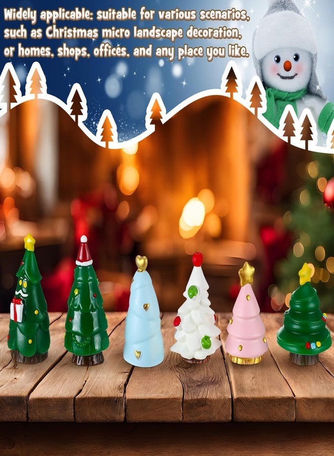 WinnerWhy 48 Pcs Mini Resin Figurines Miniature Statues Tiny Landscape Figures for Easter Party Bar Table Decor Vase(Multicolor,Christmas Tree) - Image 2
