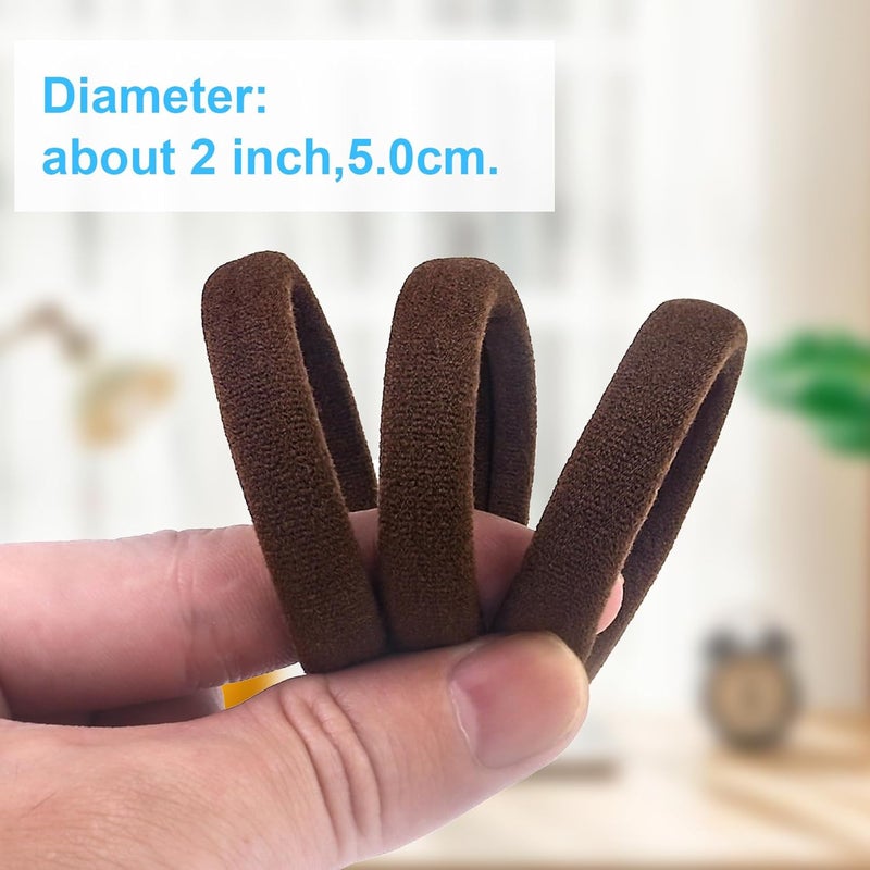 BAOLI 100PCS Brown Hair Ties for Women, Large Ponytail Holders for Thick Hair No Crease, Elastic Hair Bands No Damage, by - Image 2