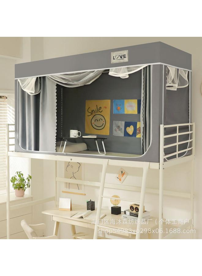 Bluejw 10Y Cross-border College Student Dormitory Mosquito Net Upper And Lower Bed Curtain Integrated Coating Shading Bed Curtain With Bracket Manufacturers - Image 1