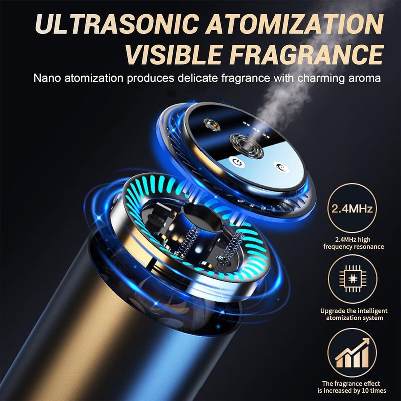 XIANGBIN Smart Car Air Freshener with Starry Sky Projection and 50ml Perfume - Rechargeable Aroma Diffuser - Image 4