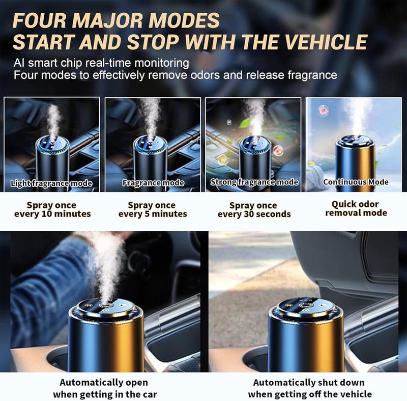 XIANGBIN Smart Car Air Freshener with Starry Sky Projection and 50ml Perfume - Rechargeable Aroma Diffuser - Image 5