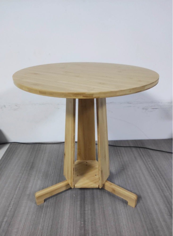 fashionhome Multipurpose Modern Design Portable Bamboo Round Coffee Side Table 50 x 54 Centimeter  - Image 2