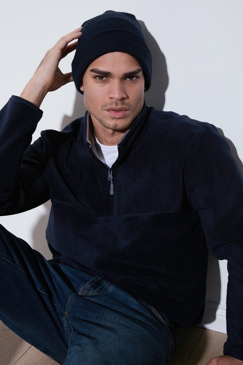 Buratti Regular Fit Anti-Pilling Non-Pilling Standing Collar Thick Winter Raised Polar Fleece Men's Polar 5896700 - Image 1