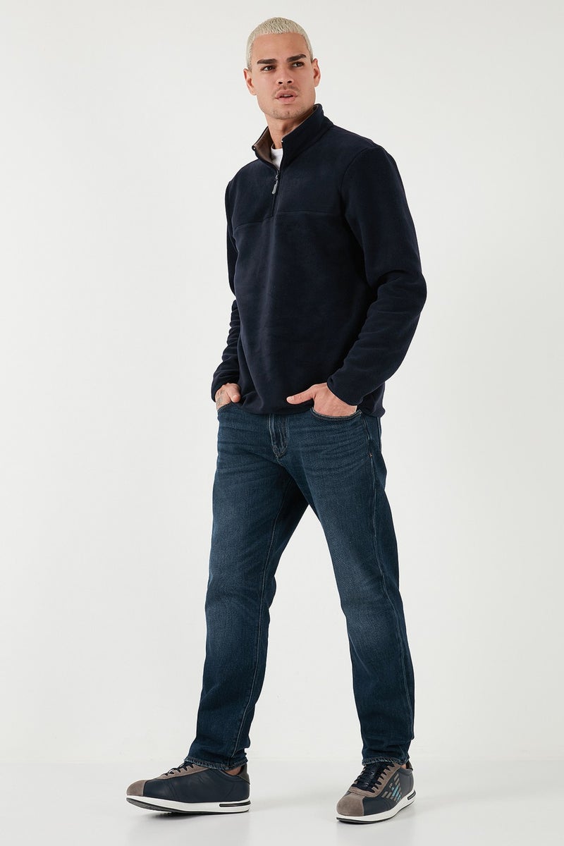 Buratti Regular Fit Anti-Pilling Non-Pilling Standing Collar Thick Winter Raised Polar Fleece Men's Polar 5896700 - Image 2