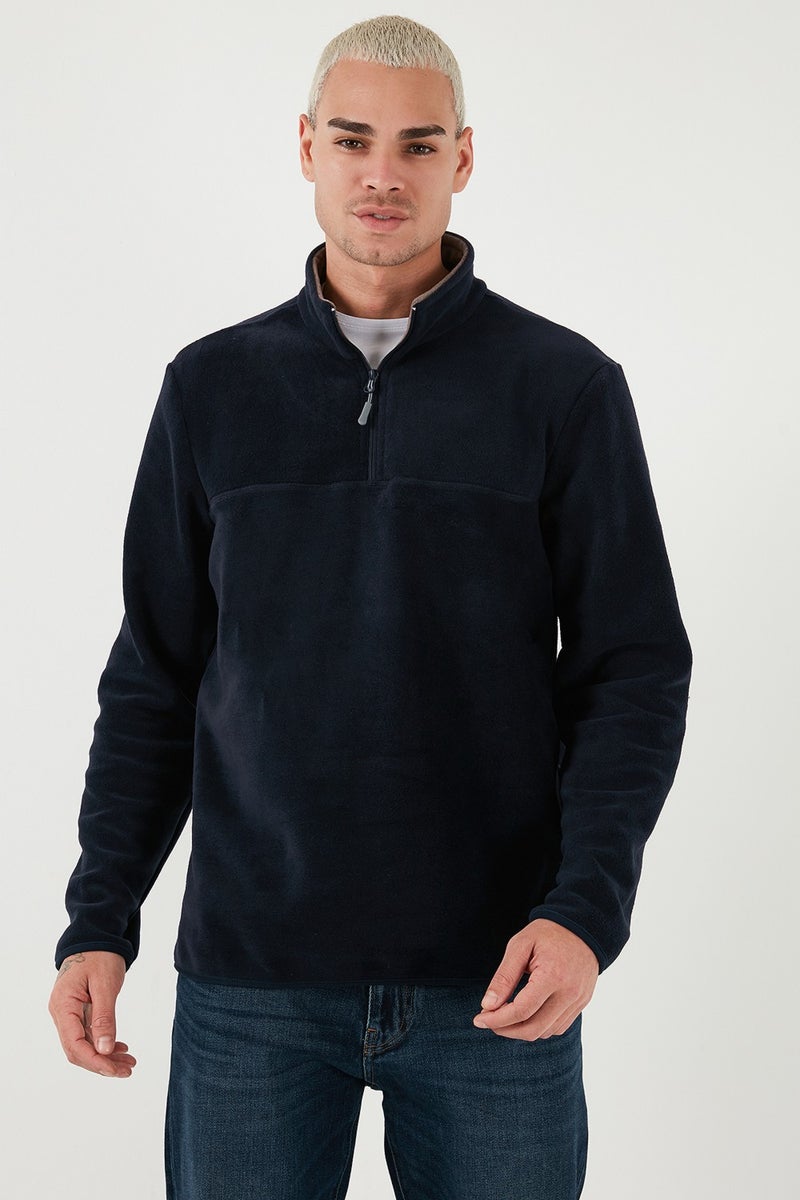 Buratti Regular Fit Anti-Pilling Non-Pilling Standing Collar Thick Winter Raised Polar Fleece Men's Polar 5896700 - Image 3