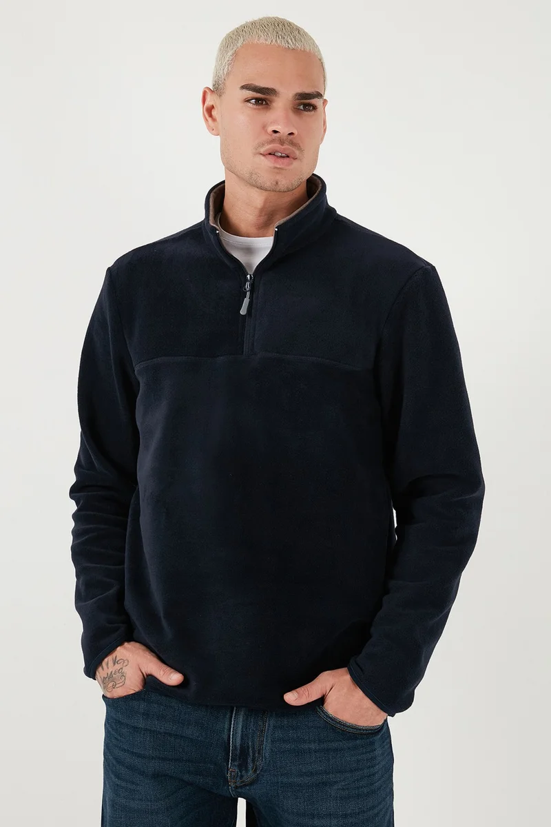 Buratti Regular Fit Anti-Pilling Non-Pilling Standing Collar Thick Winter Raised Polar Fleece Men's Polar 5896700