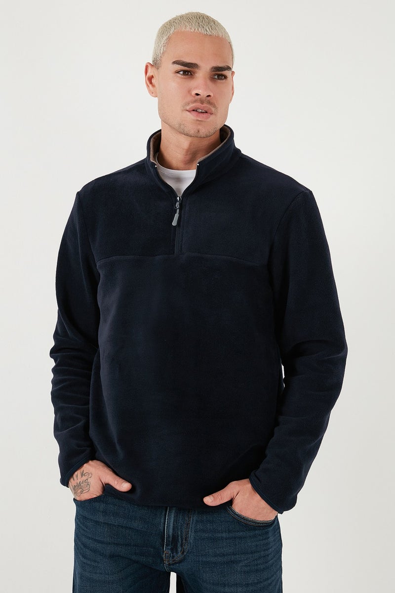 Buratti Regular Fit Anti-Pilling Non-Pilling Standing Collar Thick Winter Raised Polar Fleece Men's Polar 5896700 - Image 5