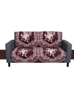 Kuber Industries Kuber Industries Sofa Cover|Sofa Slipcover Set|Sofa Cover for Living Room|Sofa Slip Cover for Hall|2-Seater Sofa Cover for Home Decor|Sofa Cover Set|Check Border Digital Print|4 Piece|Maroon  - Image 2