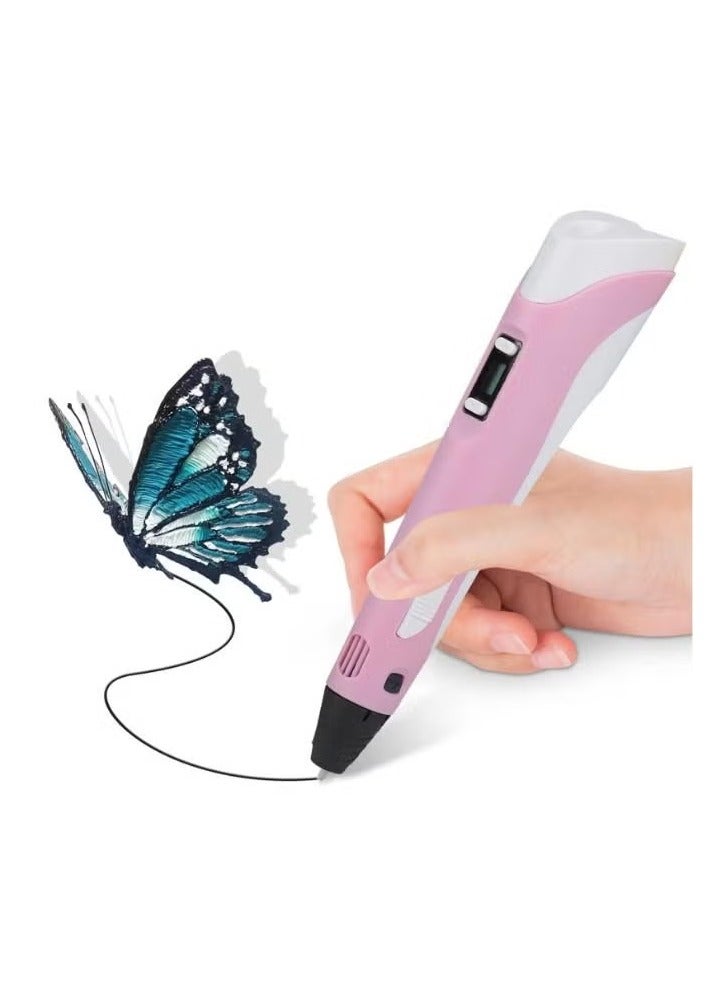 3D pen Professional 3D Printing Pen With PLA Filament Refills Pink - Image 1