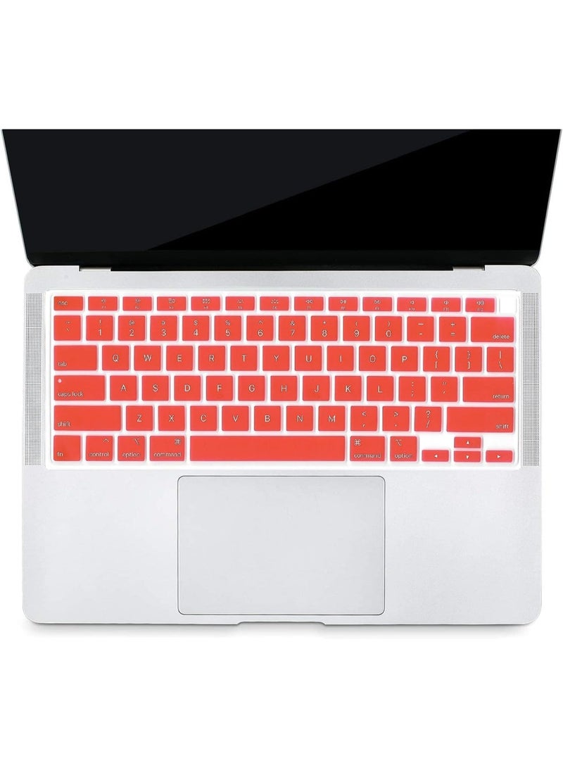 مافانز غطاء لوحة مفاتيح سيليكون بتصميم أمريكي للغة الإنجليزية لجهاز MacBook Air 13" 2020 مع نموذج Touch ID: A2179/A2337 شريحة M1، ملحقات لوحة المفاتيح  أحمر - Image 3