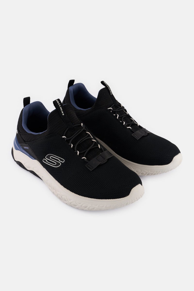 SKECHERS Men Bismark Merkell Slip On Training Shoes, Black - Image 1
