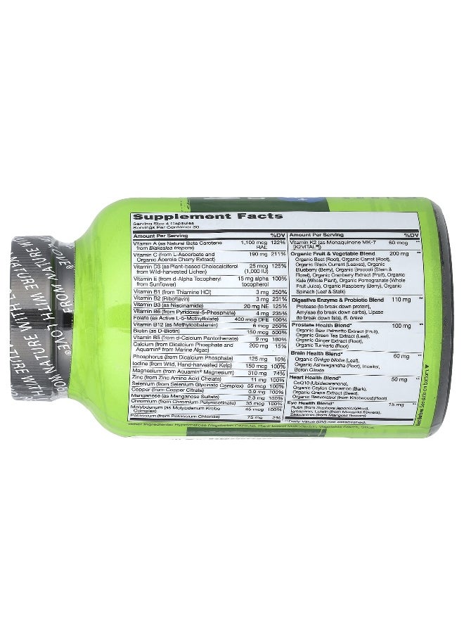 NATURELO NATURELO, Whole Food Complete Multivitamin, For Men 50+, 120 Vegetarian Capsules  - Image 2