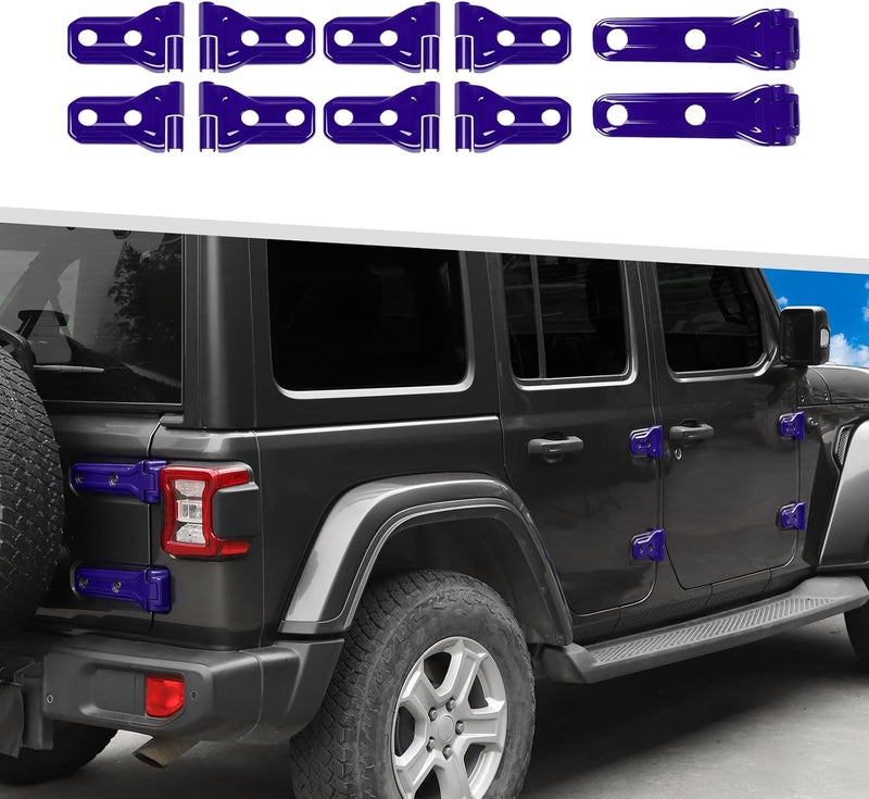 Jimen 20PCS Door Hinge & Tailgate Hinge Cover Accessories for Jeep Wrangler JLU 4 Door (2018-2024) - Purple - Image 1