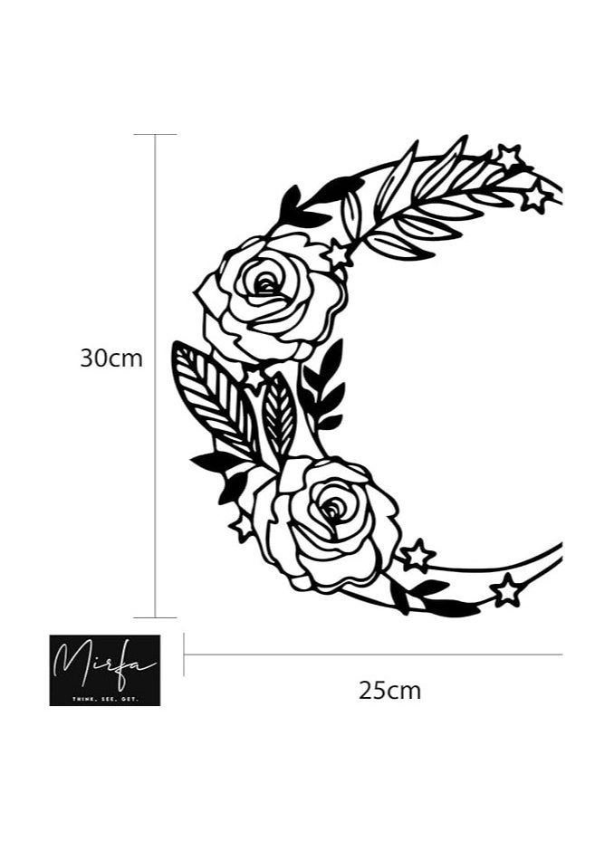 MIRFA Wooden Wall Art With Self Adhesive Base - Black (Boho Style Moon - Small - Pack of 3)  - Image 5