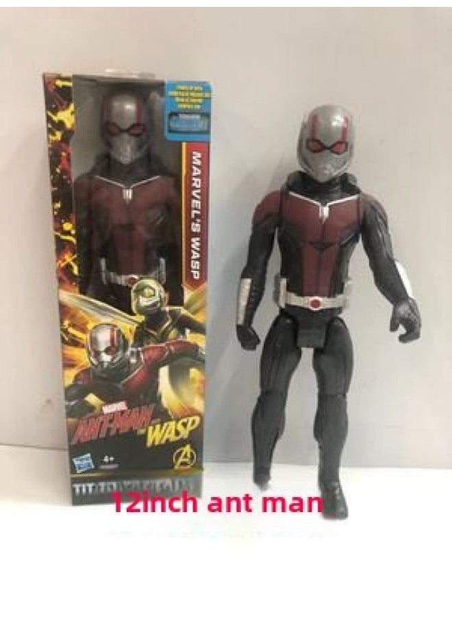 12 Inch Captain America Wolverine Iron Man Thor Spiderman Patriot Black Panther Doll Ornaments-Color:12inch Ant Man - Image 1