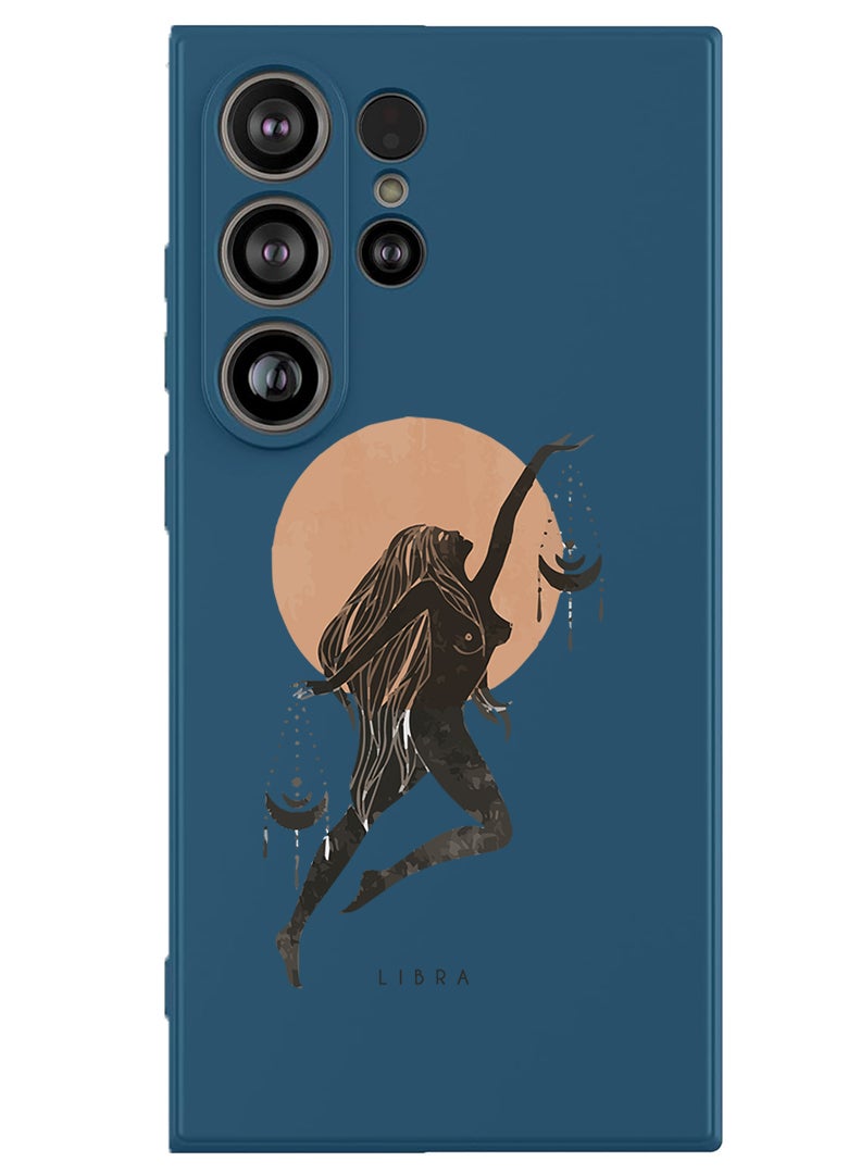 Theodor Protective Slim Fit Case Liquid Silicone Cover with Full Body Protection Anti-Scratch Shockproof Case For Samsung Galaxy S25 Ultra (Blue) - Libra - Image 1