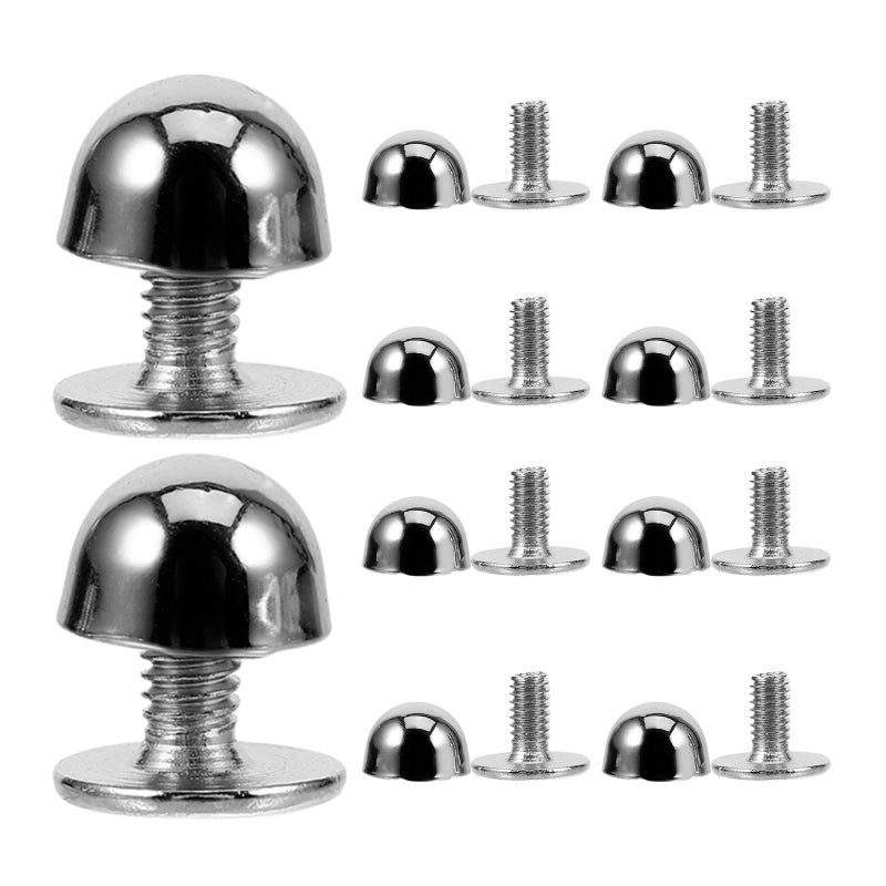 Unomor 10pcs 6mm Zinc Alloy Round Rivet Studs For Leather Craft DIY Bags And Clothing Metal Rivet Kit - Image 2